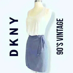 VTG DKNY Silk Mini Wrap Skirt